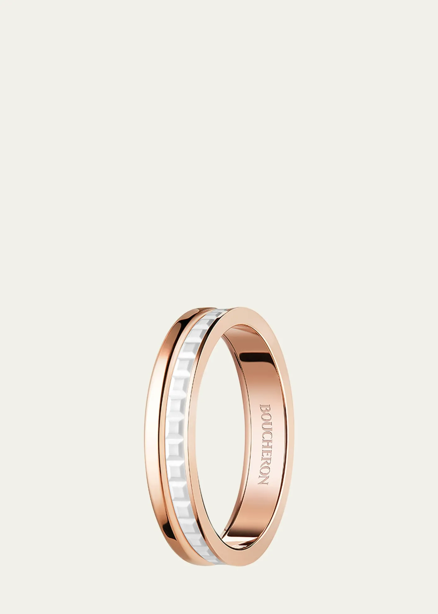BoucheronQuatre 18K Rose Gold & Ceramic Band Ring
