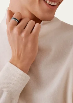 BoucheronWhite Gold Quatre Black Edition Band Ring, Large Model