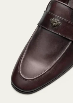 BougeotteBrushed Leather Block-Heel Loafers