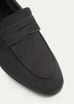 BougeotteFlaneur Suede Shearling Penny Loafers