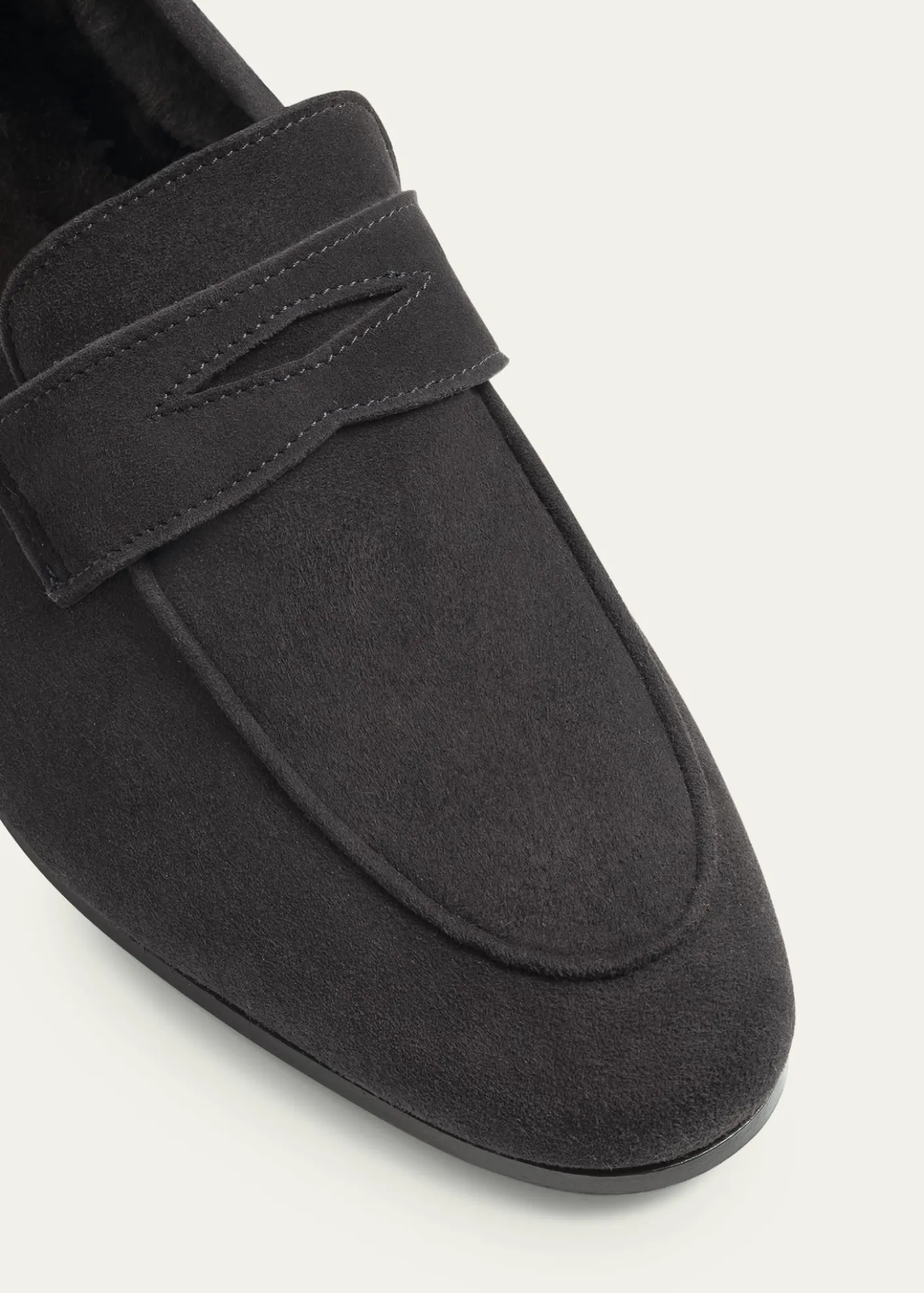 BougeotteFlaneur Suede Shearling Penny Loafers