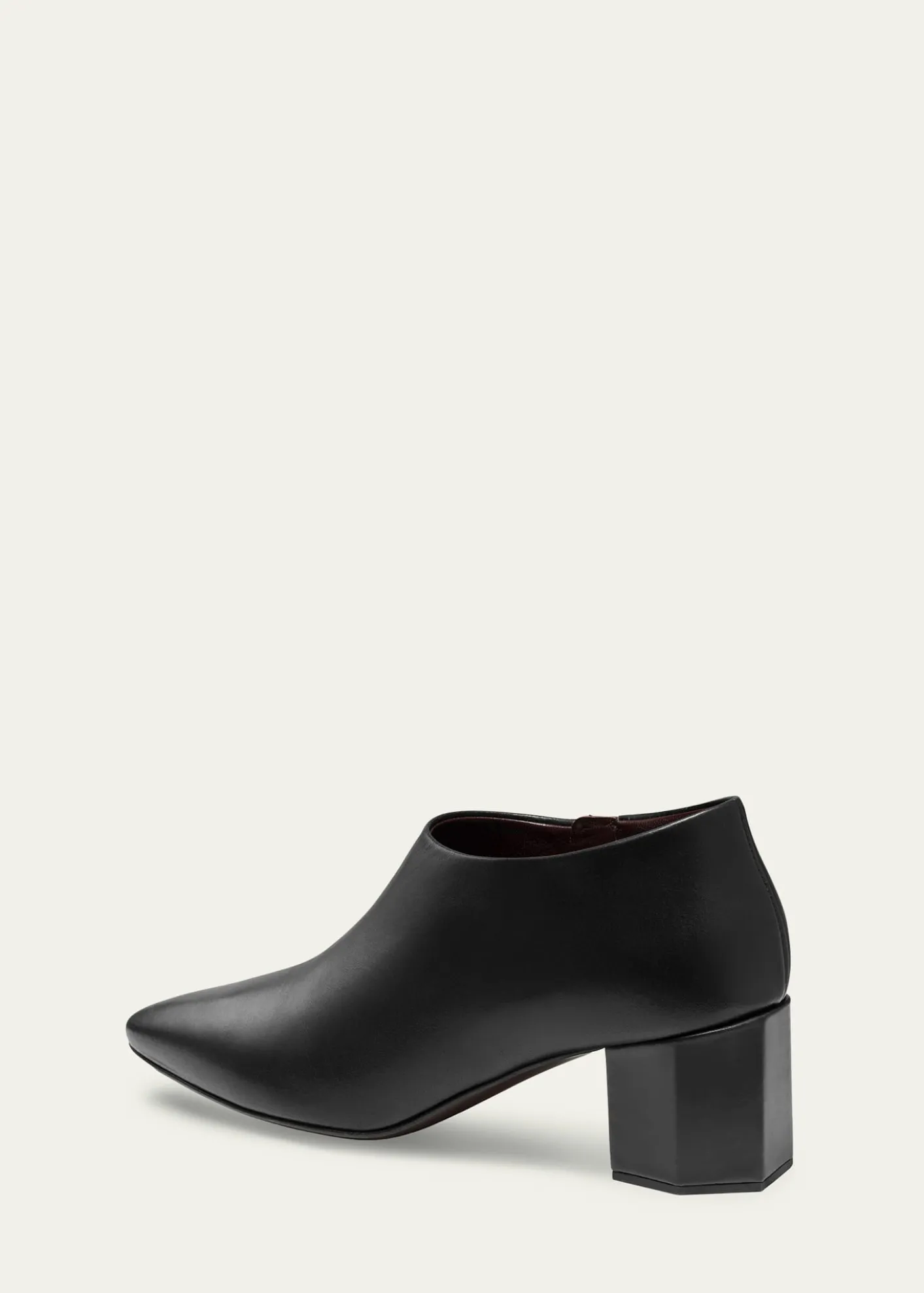 BougeotteLeather Low Heeled Hexagon Booties