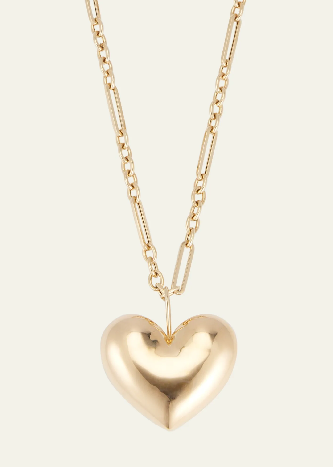 Brent NealeAll Gold Puff Heart Pendant on Chain Necklace, 18"L