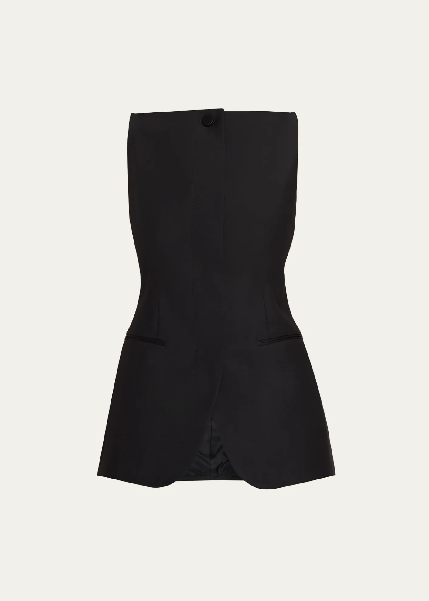 BrioniHigh-Neck Satin Wool Single-Breasted Vest