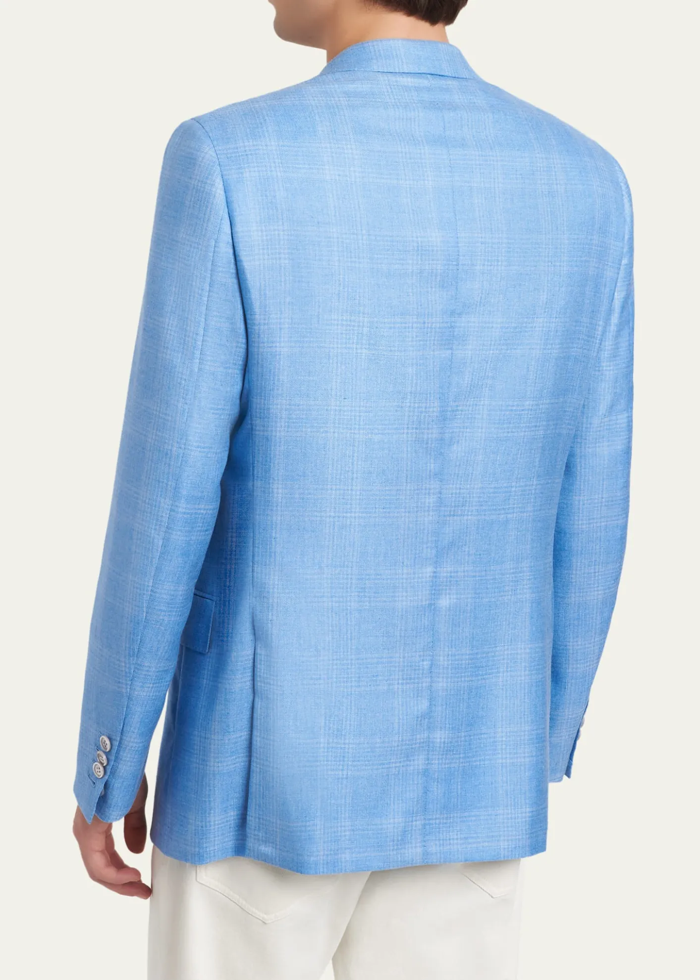BrioniMen's Cashmere Sky Blue Plaid Jacket
