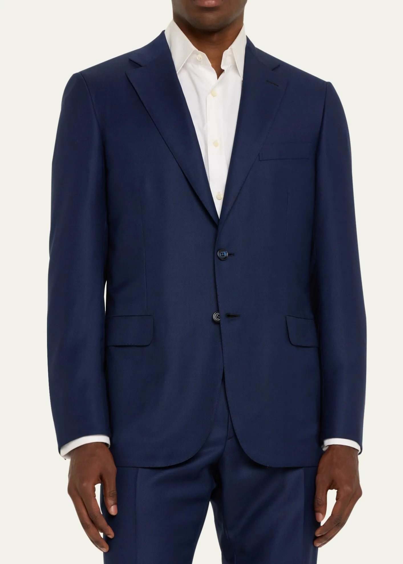BrioniMen's Textured Solid Two-Piece Suit, Bright Navy