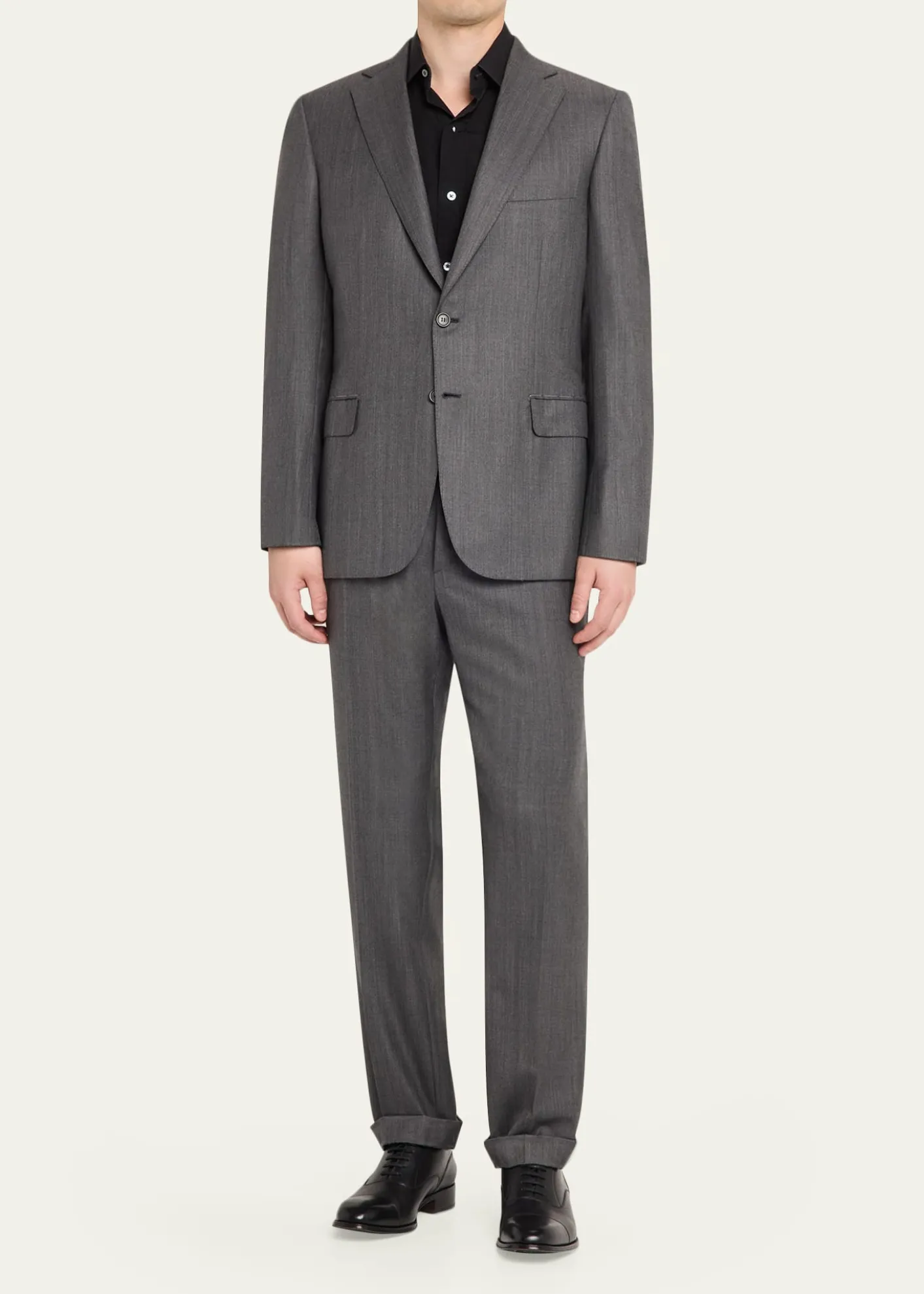 BrioniMen's Tonal Herringbone Wool-Silk Two-Piece Suit