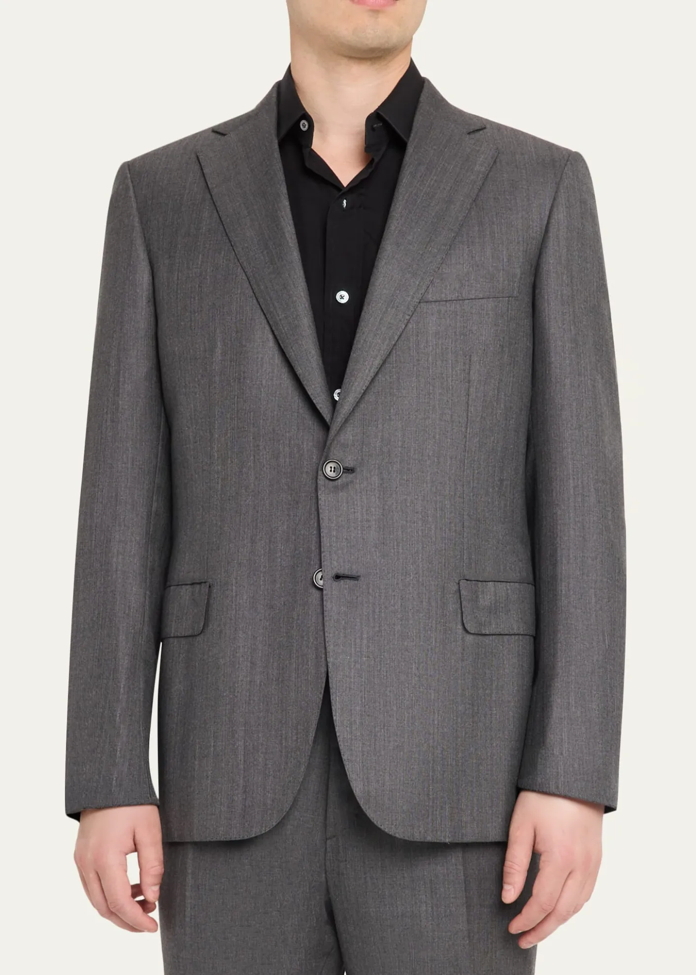 BrioniMen's Tonal Herringbone Wool-Silk Two-Piece Suit