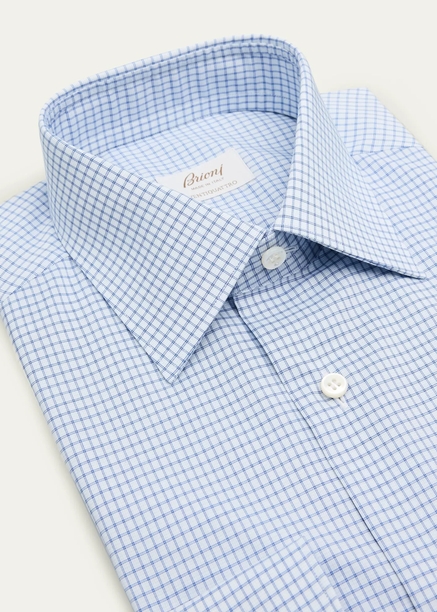 BrioniMen's Ventiquattro Cotton Grid Check Dress Shirt