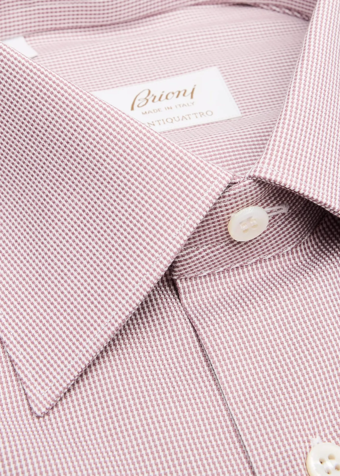 BrioniMen's Ventiquattro Cotton Micro-Houndstooth Dress Shirt