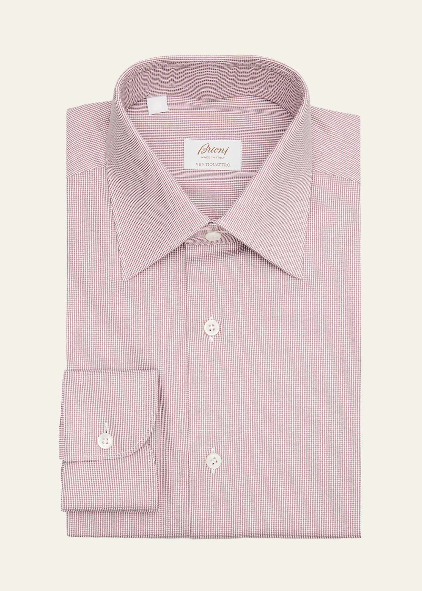 BrioniMen's Ventiquattro Cotton Micro-Houndstooth Dress Shirt