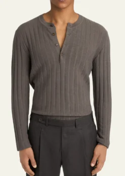 BrioniMen's Cashmere/Silk Henley Sweater