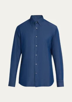 BrioniMen's Cotton Denim Casual Button-Down Shirt