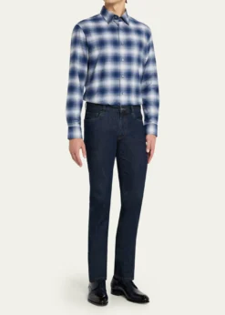 BrioniMen's Cotton Flannel Check Sport Shirt