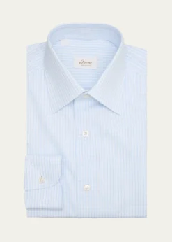 BrioniMen's Cotton Plaid Point Collar Dress Shirt