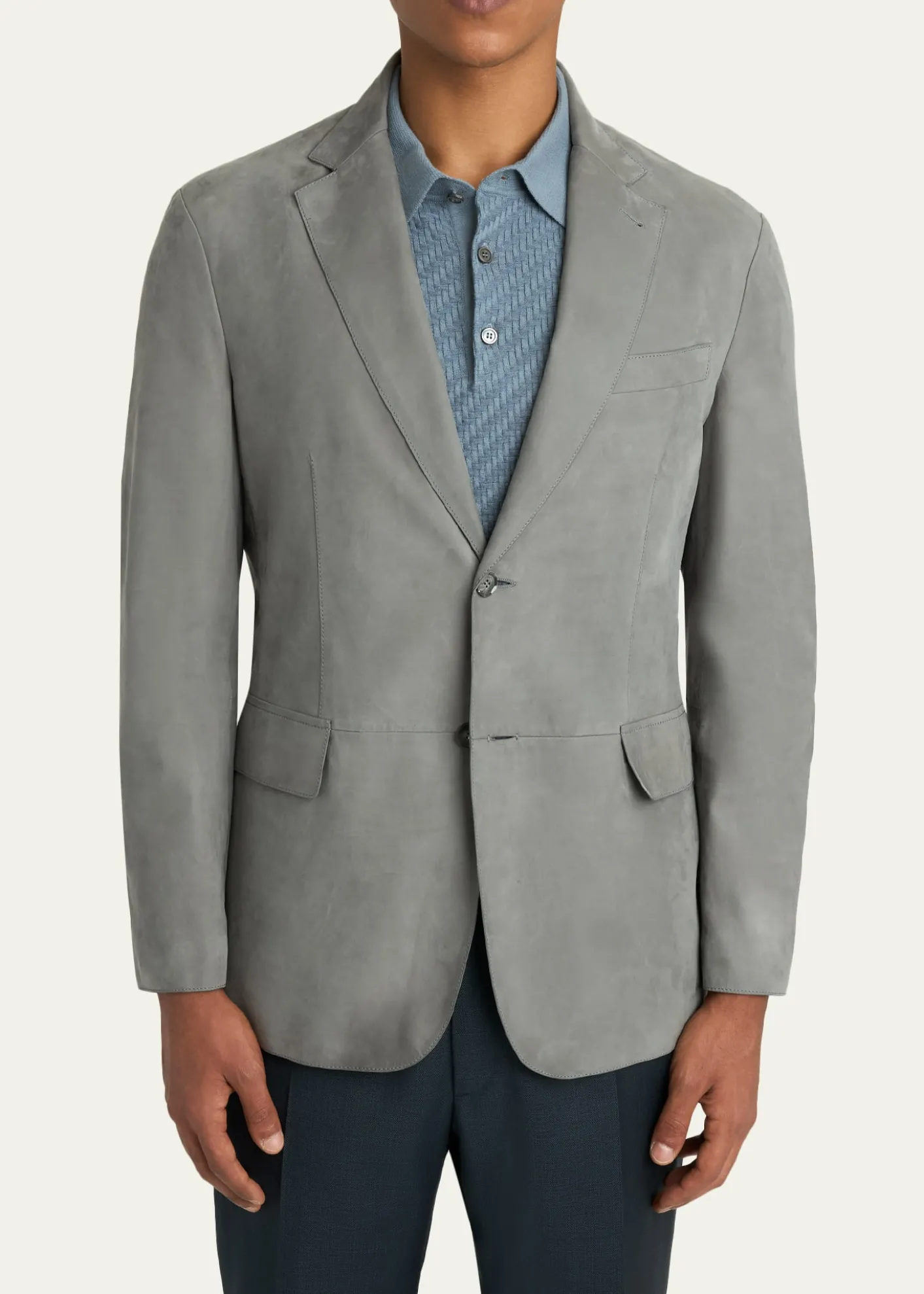 BrioniMen's Monti Nubuck Leather Single-Breasted Blazer