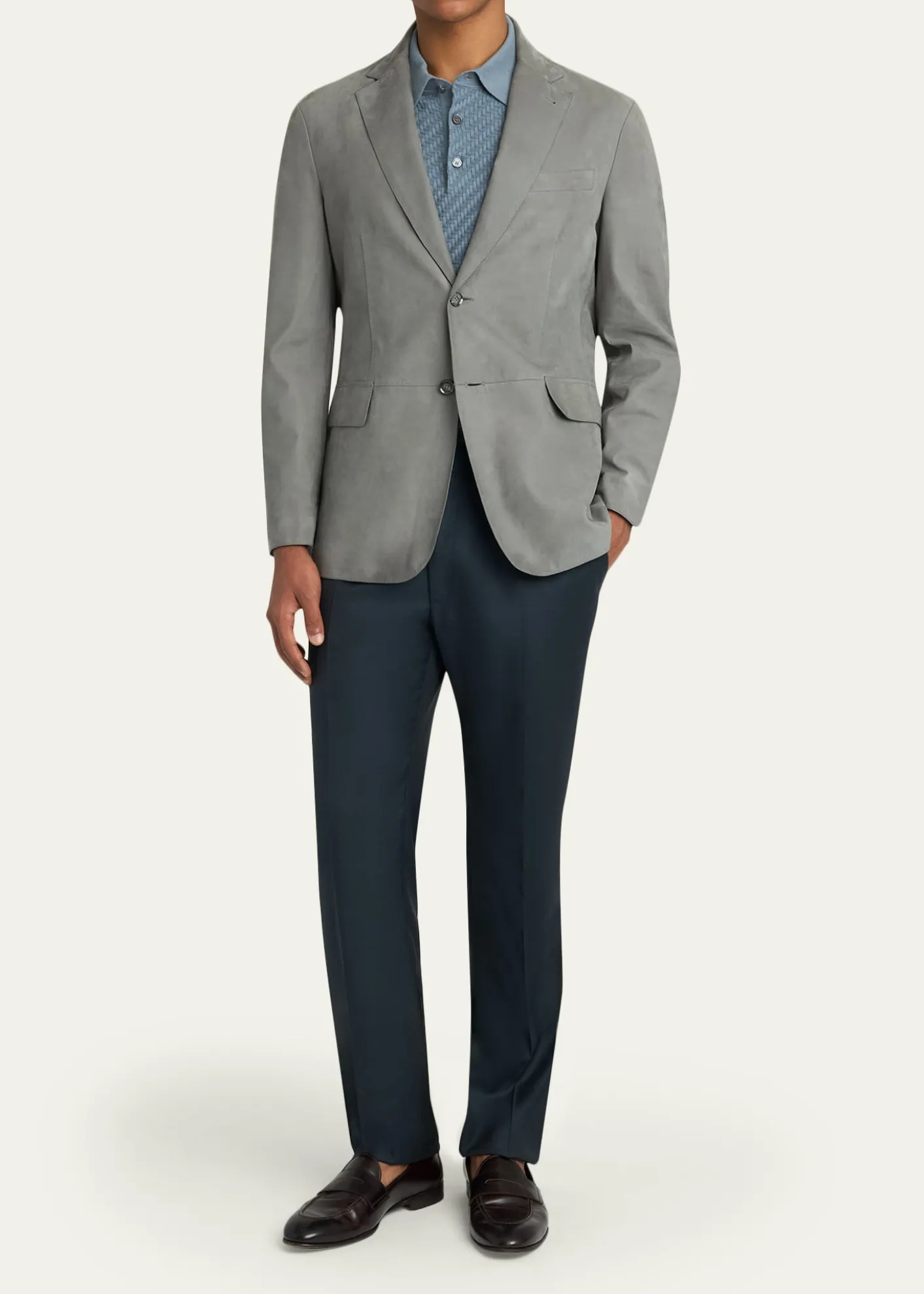 BrioniMen's Monti Nubuck Leather Single-Breasted Blazer