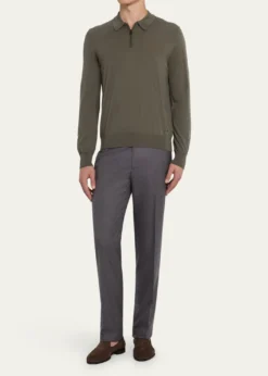 BrioniMen's Solid Twill Dress Trousers