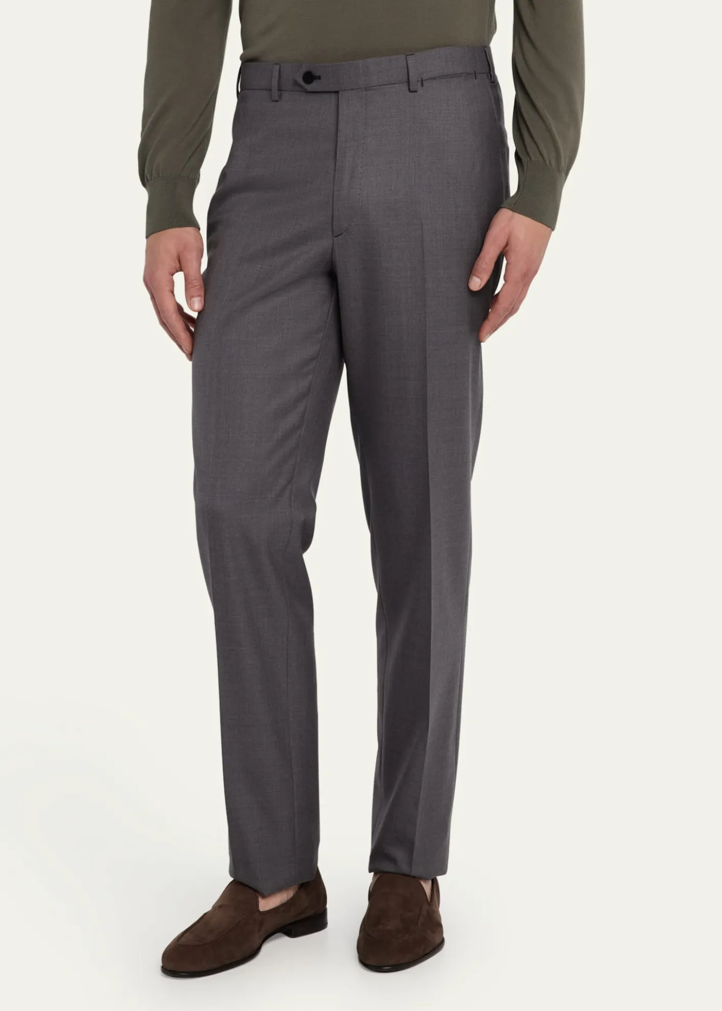 BrioniMen's Solid Twill Dress Trousers