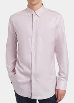 BrioniMen's Textured Cotton Button-Collar Dress Shirt