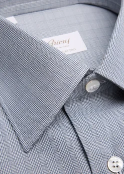 BrioniMen's Ventiquattro Cotton Micro-Plaid Dress Shirt