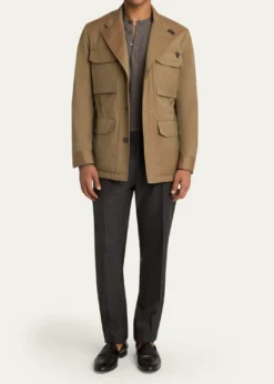 BrioniMen's Wool-Blend Sahariana Jacket