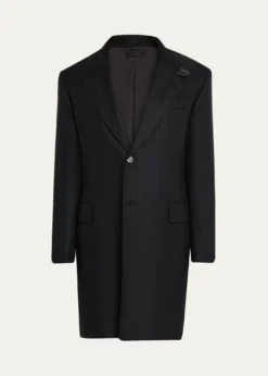 BrioniMen's Wool Chevron Single-Breasted Overcoat