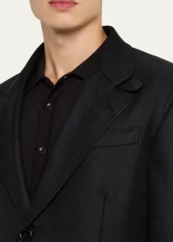 BrioniMen's Wool Chevron Single-Breasted Overcoat