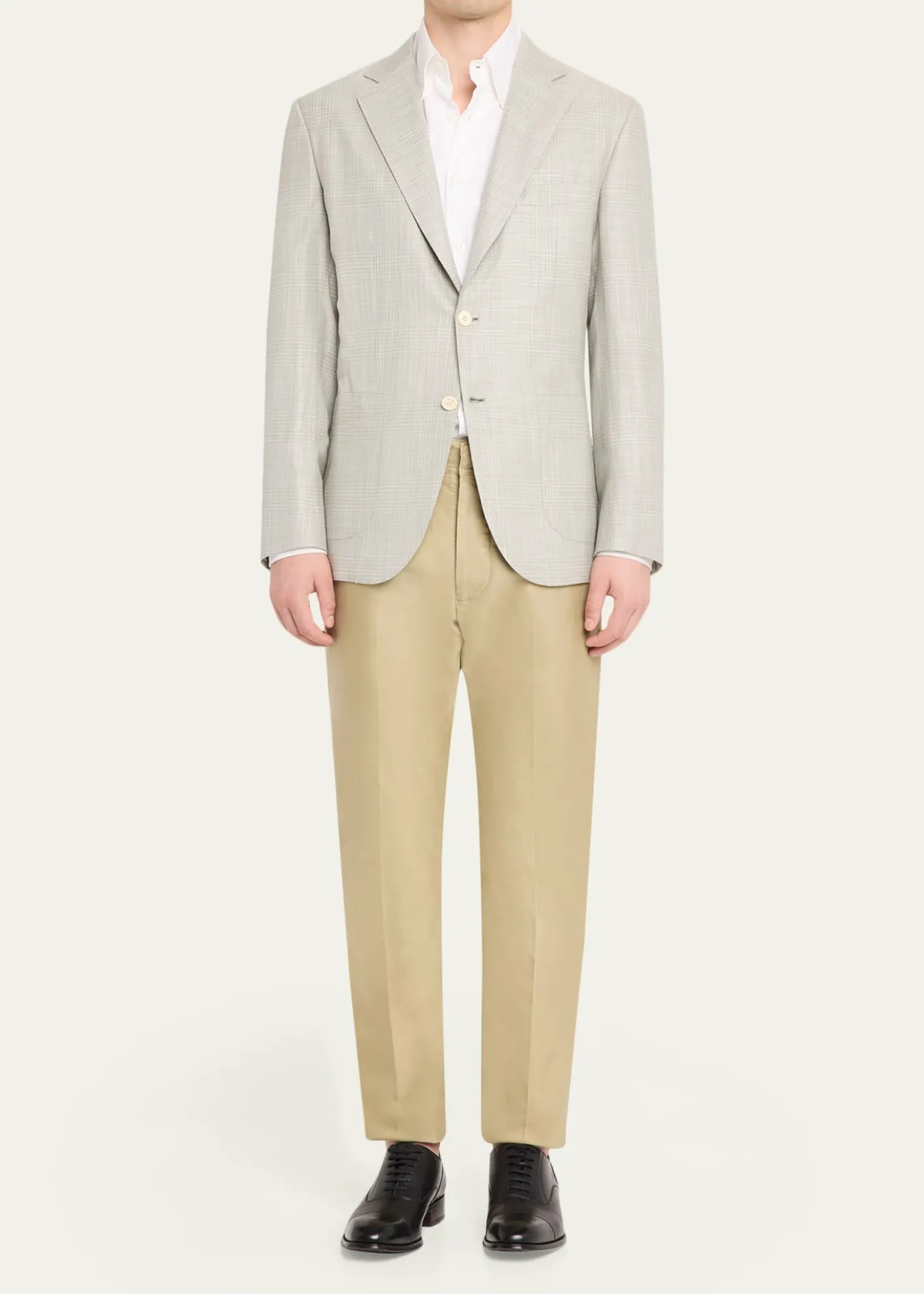 BrioniMen's Wool Plume Plaid Single-Breasted Sport Coat