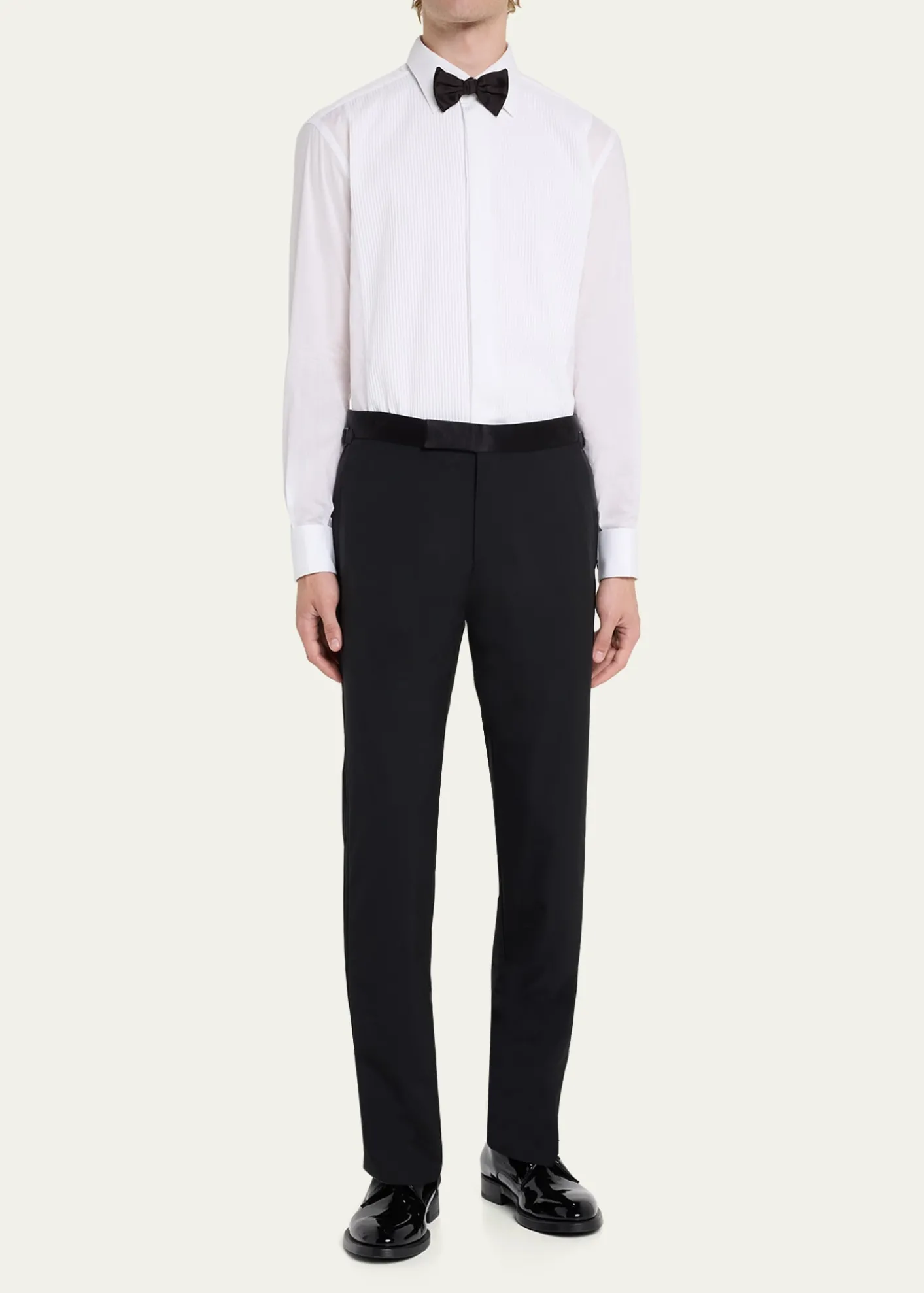 BrioniPleated Poplin French-Cuff Dress Shirt