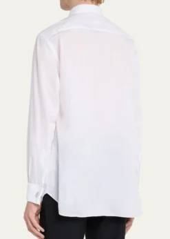 BrioniPleated Poplin French-Cuff Dress Shirt