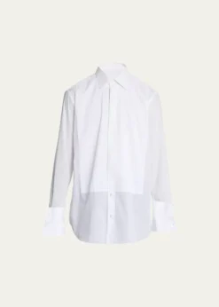 BrioniPleated Poplin French-Cuff Dress Shirt