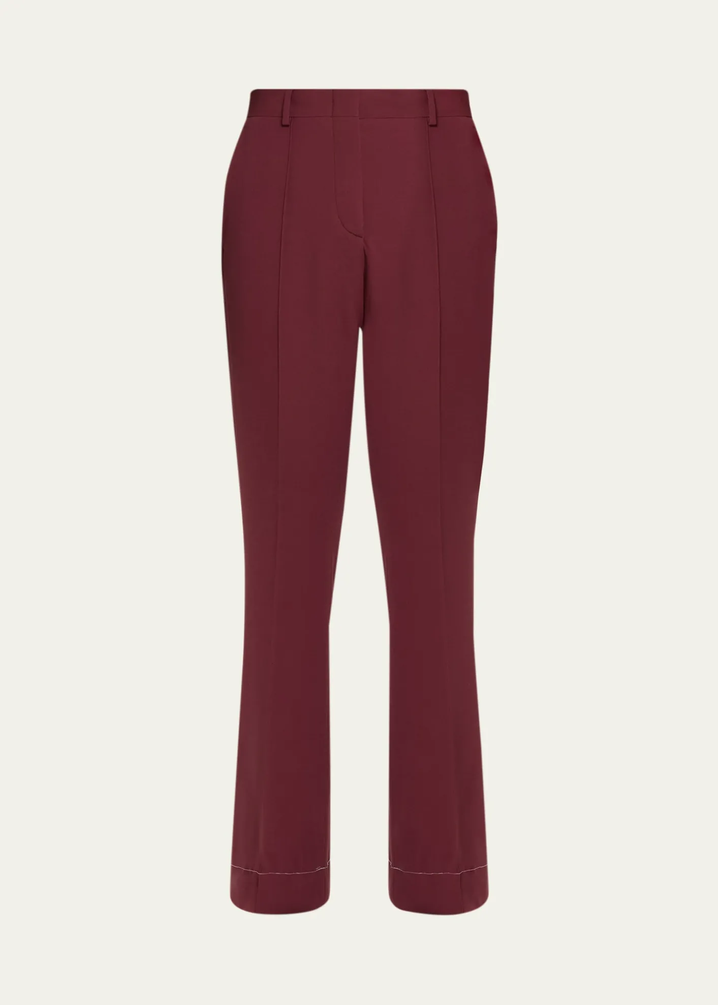 BrioniSilk-Wool Pintuck Flare Pants