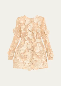 Bronx BancoBouquet Maraya Embroidered Illusion Mini Dress