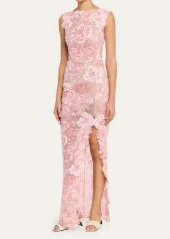 Bronx BancoEllie Sleeveless Sequin Floral Column Gown