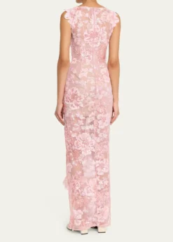 Bronx BancoEllie Sleeveless Sequin Floral Column Gown