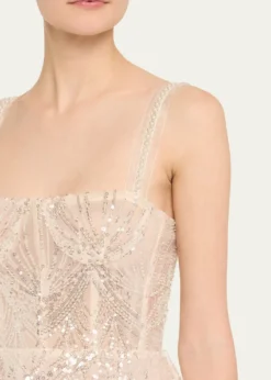 Bronx BancoMademoiselle Beaded Feather-Trim Mini Dress