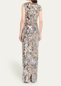 Bronx BancoViolet Silver Sequin Maxi Dress