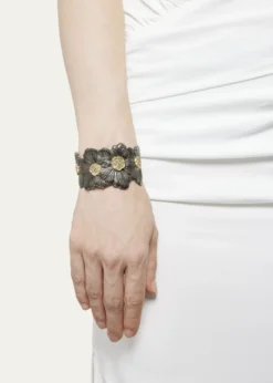 BuccellatiBlossom Gardenia Cuff in Burnished Silver