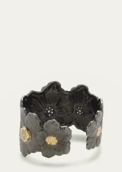 BuccellatiBlossom Gardenia Cuff in Burnished Silver