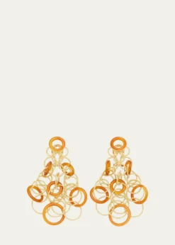 BuccellatiHawaii 18K Gold & Carnelian Pendant Earrings, 7cm