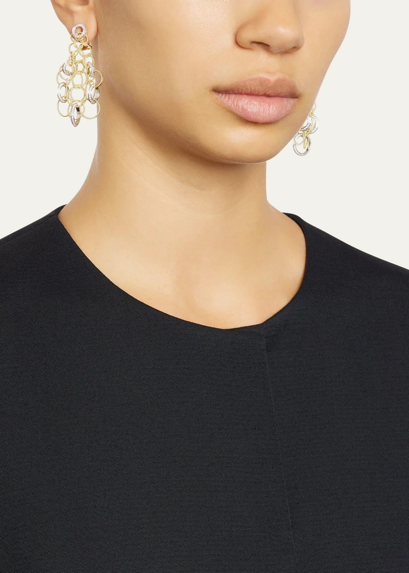 BuccellatiHawaii 18K Gold & Diamond Pendant Earrings, 5cm