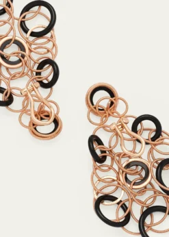 BuccellatiHawaii 18K Rose Gold & Onyx Pendant Earrings, 7cm