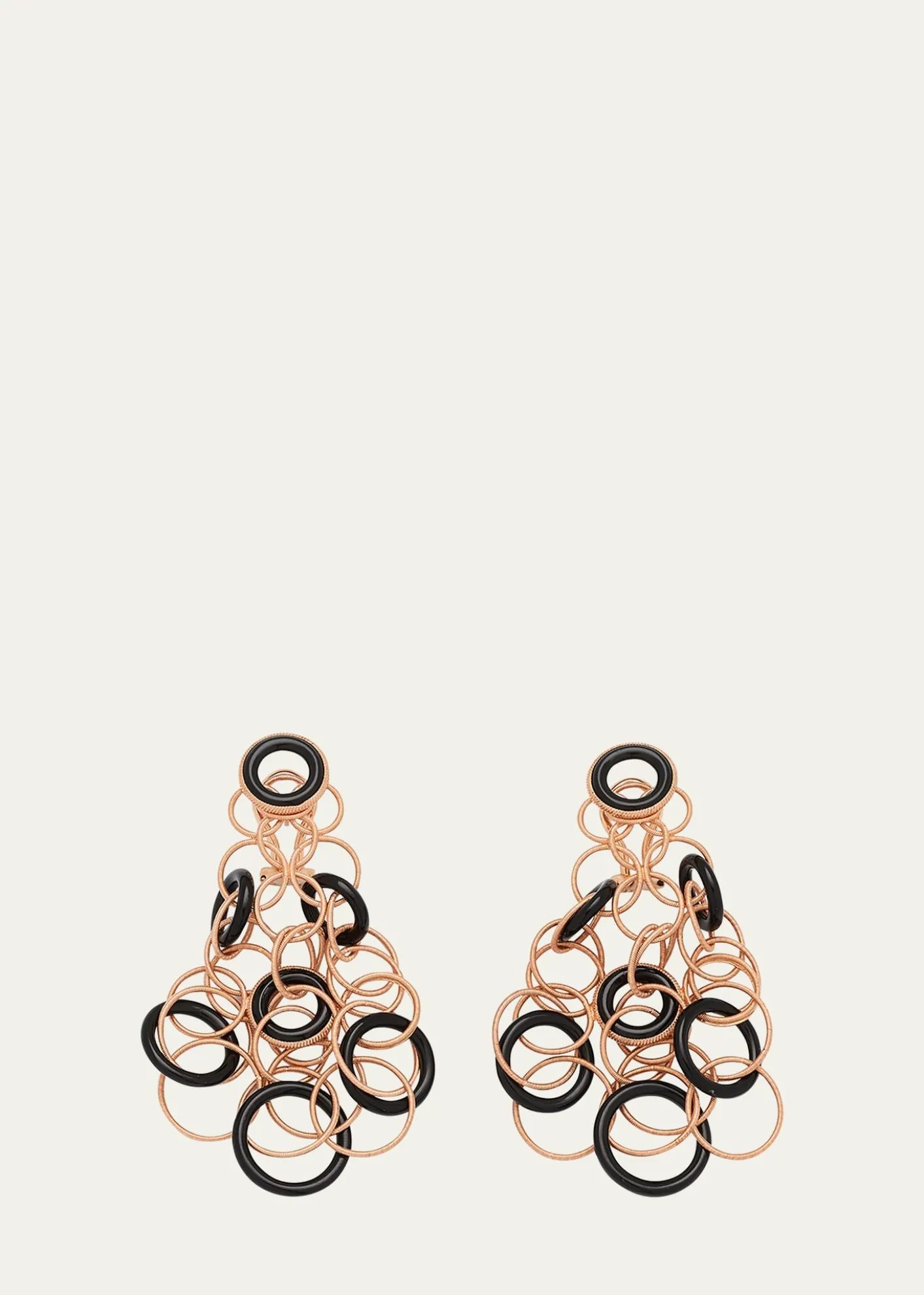 BuccellatiHawaii 18K Rose Gold & Onyx Pendant Earrings, 7cm