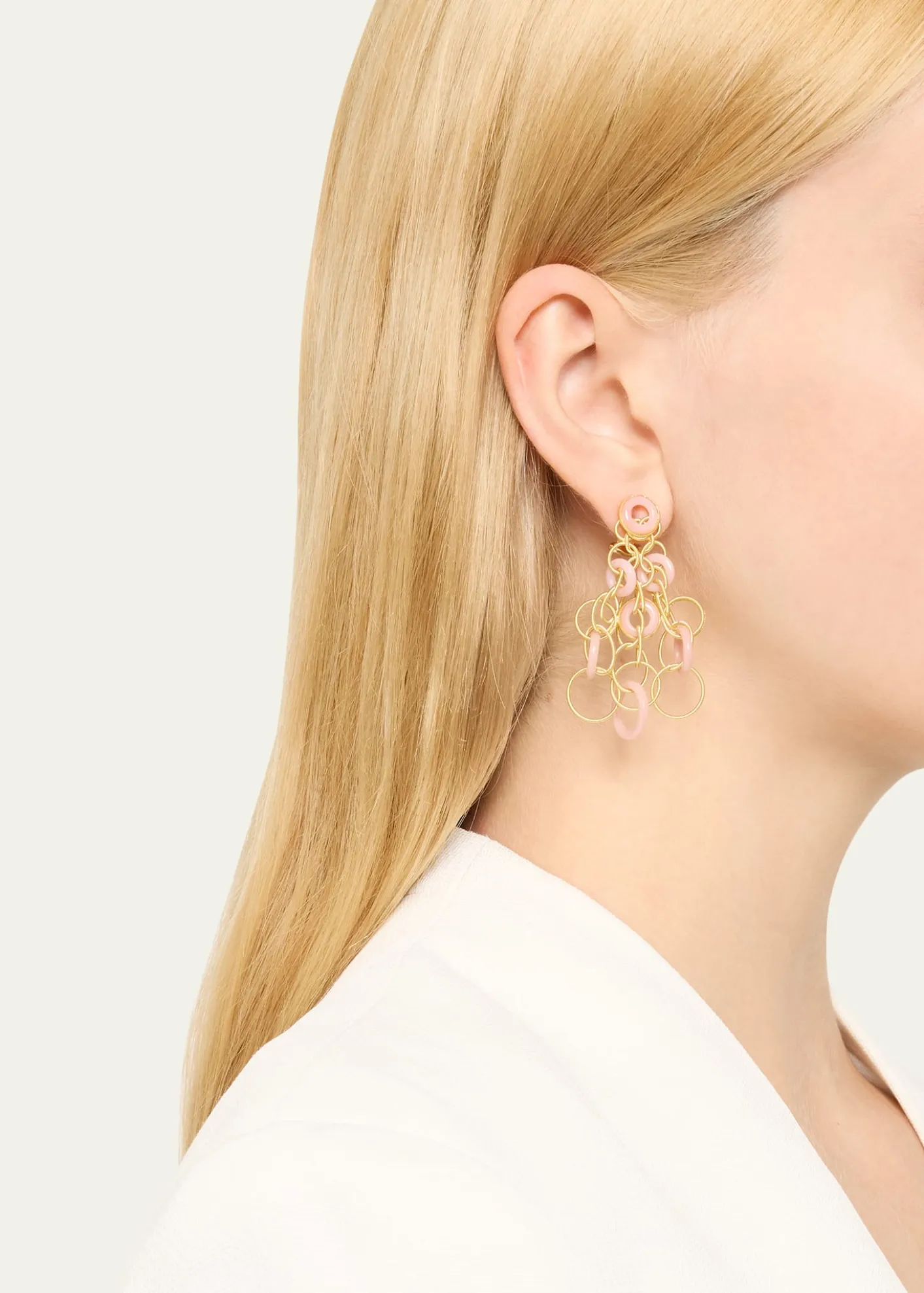 BuccellatiHawaii 18K Yellow Gold Pink Opal Earrings, 5cm