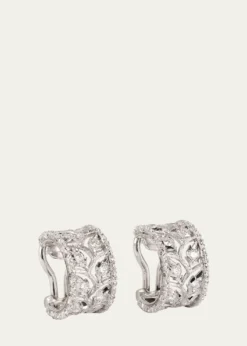 Buccellati18K Gold Ramage Half Hoop Diamond Earrings
