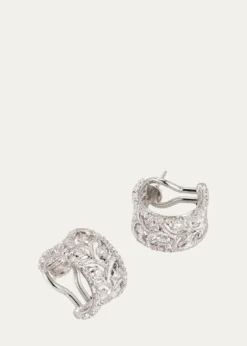 Buccellati18K Gold Ramage Half Hoop Diamond Earrings