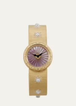 BuccellatiMacri Classic Yellow Gold Bracelet Watch with Diamonds