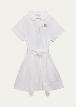 Burberry Girl's Astrid Belted EKD Polo Dress, Size 3-14