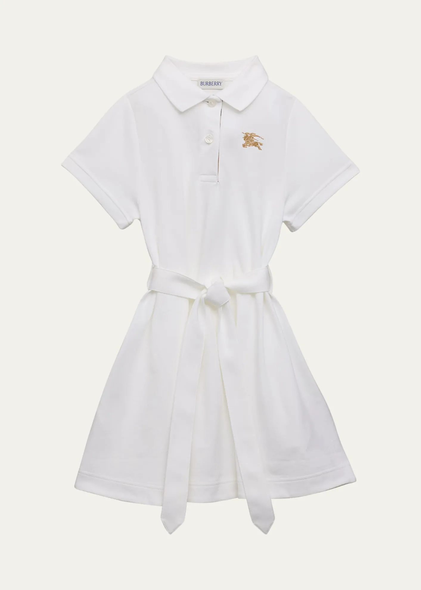 Burberry Girl's Astrid Belted EKD Polo Dress, Size 3-14